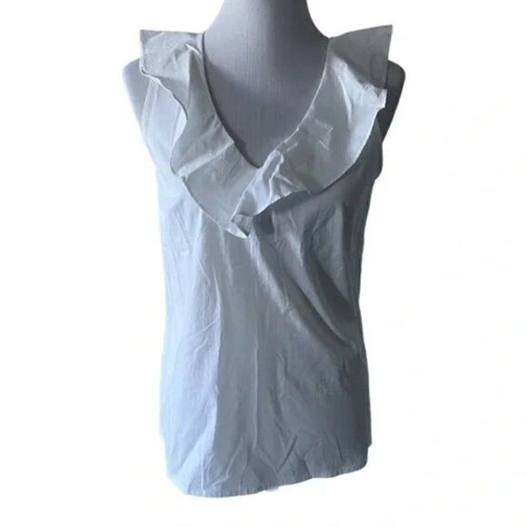🆕 J. Crew White Ruffle Tank Top size 0 - Picture 1 of 7